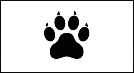 Black animal paw print vector illustration for pet lovers and veterinary clinic designs and animal rescue projects