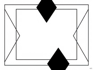 Geometric Design with Diamonds and Rectangles in Black and White.