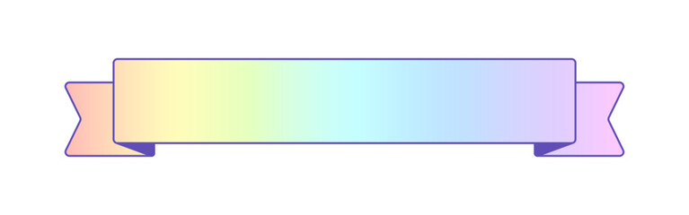 シンプルでポップなコピースペースのある虹色のリボン - フレームやバナー、装飾のデザインパーツ素材