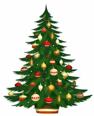 christmas tree isolated on white