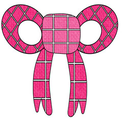 Pink checkered bow