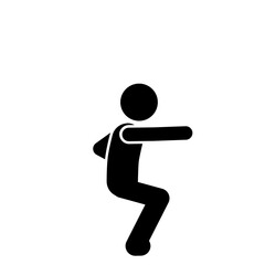 Stick figure performing a martial arts punch.