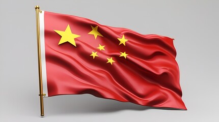 China Flag with Precise Red and Golden Yellow Colors – National Symbol of the People’s Republic of China