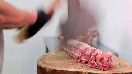 chef preparing meat