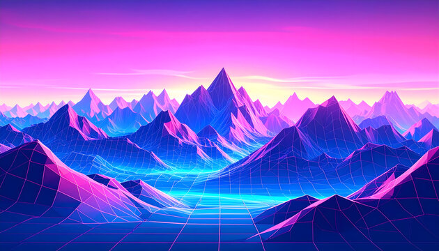 Digital Abstract Mountain Landscape