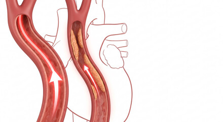 Reduced Blood Flow — Narrowed Coronary Arteries Concept