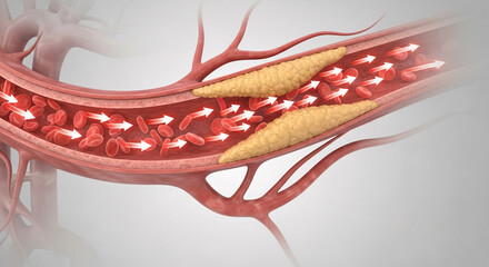 Reduced Blood Flow — Narrowed Coronary Arteries Concept