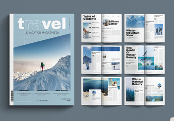 Winter Travel & Vacation Magazine Template