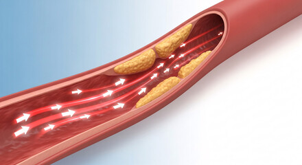 Reduced Blood Flow — Narrowed Coronary Arteries Concept
