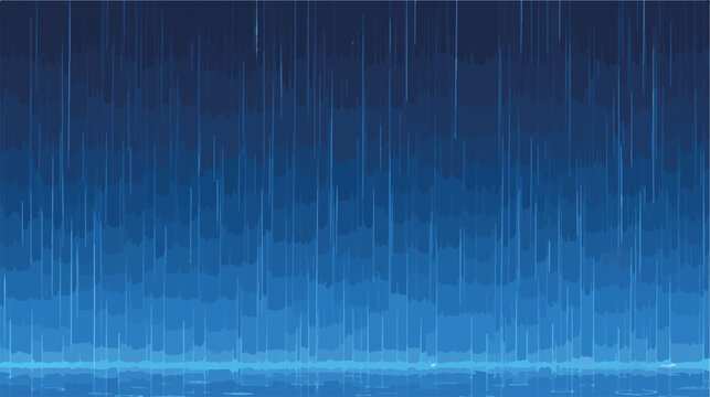 Un'immagine vettoriale astratta che rappresenta una pioggia leggera e sottile che cade su una superficie riflettente, evocando calma e serenit&agrave;.