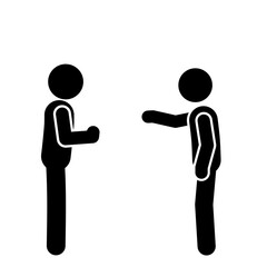 Stick figure showing rejection or refusal gesture.
