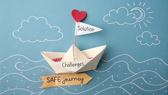 Origami boat navigating challenges towards a safe journey