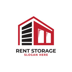 Storage unit logo design template. Garage vector illustration.