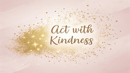 Inspirational Quote with Sparkling Gold Stars on Soft Pink Background for Motivation and Positivity in Creative Projects