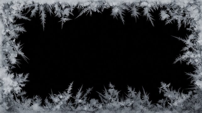 overlay of realistic frost on glass against black background