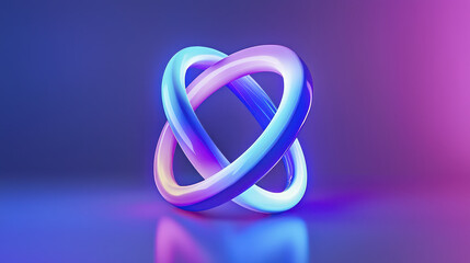 Futuristic mockup of logo design featuring intertwined rings in vibrant colors, creating modern and dynamic look