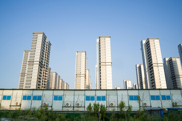 Aerial view of modern high-rise residential