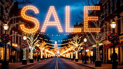 Experience the magic of a festive holiday sale downtown, perfect for promoting seasonal shopping events and capturing the joy of the season