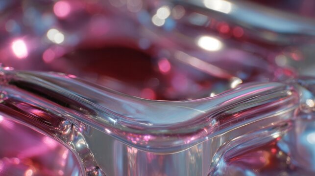 Entangled in futuristic dance, prismatic glass weaves pink whispers, embodying Yule celebrations and avant-garde luminance rituals