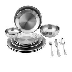 Modern stainless steel dinnerware set for elegant dining