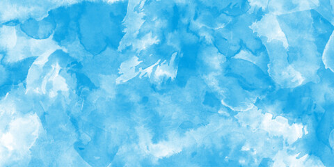 Abstract art blue watercolor stains background, Abstract vector paint splash, isolated on white backdrop, Aquarelle paint paper textured canvas element for text design, watercolor background concept, 