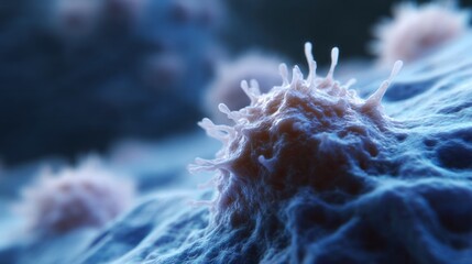 Close-up of ethereal cellular growth, cosmic microcosm exploration, Biology Week marvel, and World Science Day inspiration