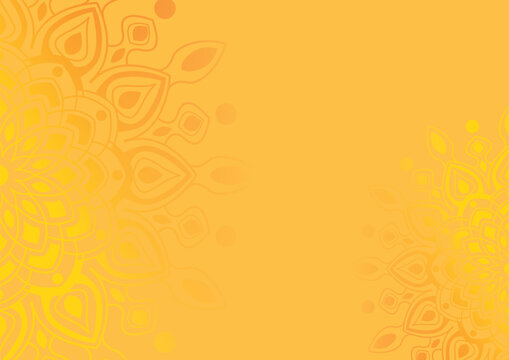 Vibrant Yellow Orange Mandala Vector Background