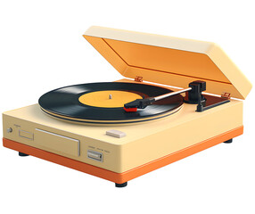vinyl record player, isolated background.