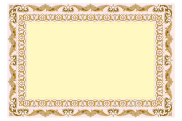 Vintage gold frame border vector illustration. diploma certificate border template.