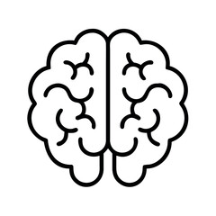 Stylized outline of a human brain showing hemispheres and neural connections