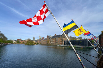 View on the Court Pond in Hague at daytime. Netherlands