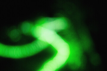 Soft green illumination with cinematic blur and grainy dust overlay, creating an elegant modern background texture for design, film, and digital art projects