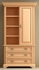 wooden wardrobe isolated on white