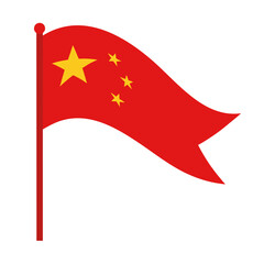 chinese flag on a map