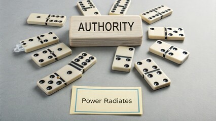 Dominoes Displaying Authority and Power Dynamics Concept