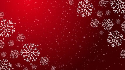 Doodle christmas snow outline seamless pattern with particles adorning a bright red repeating background. - Powered by Adobe