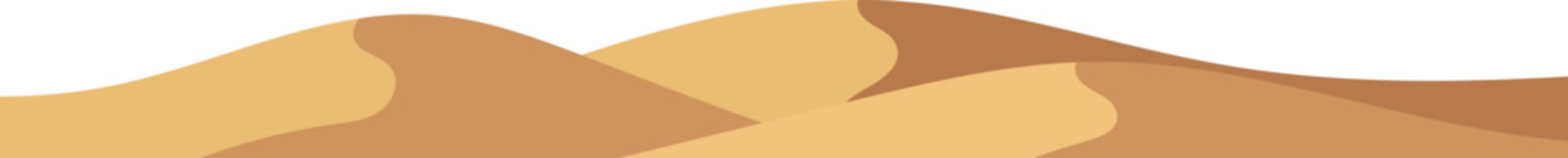 Flat desert landscape background, cartoon style vector art.