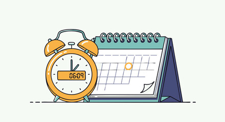 Alarm clock and calendar representing time management and scheduling for appointments.