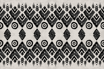 Ethnic abstract ikat art. Aztec ornament print. geometric ethnic pattern seamless color oriental.  Design for background, curtain, carpet, wallpaper, clothing, wrapping, Batik, vector illustration.