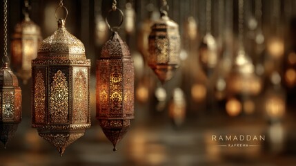 Stunning Ramadan lanterns glowing with warm light, perfect for elegant celebrations and festive decorations