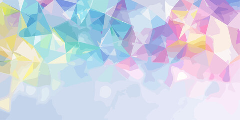 パステルカラーの多角形が織りなす、柔らかくも幾何学的な抽象ベクター背景素材で、優雅さとモダンな印象を与え、創造的なデザインを演出します。