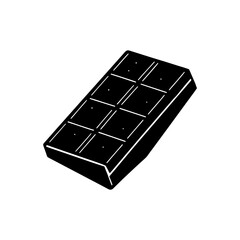 Monochromatic graphic illustration of a rectangular chocolate bar
