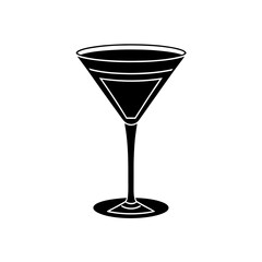 Classic martini glass silhouette for beverage and cocktail design