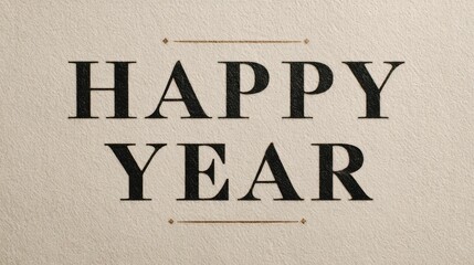 Elegant Happy New Year greeting card design with stylish typography and decorative elements for celebrations