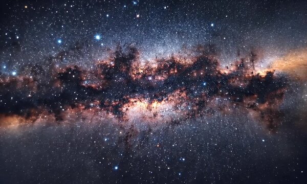 Close Up of Milky Way Galaxy with Stars and Space Dust in the Universe