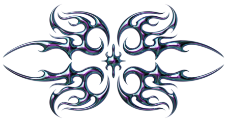 3d render of Cybersigilism ornamental gothic sigil patterns with neo tribal lines and cyber aesthetic