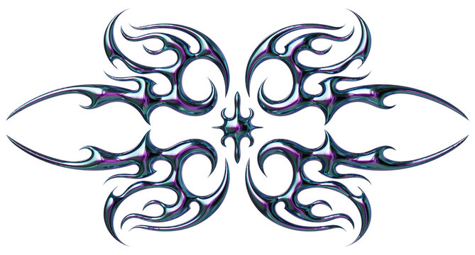 3d render of Cybersigilism ornamental gothic sigil patterns with neo tribal lines and cyber aesthetic - Powered by Adobe
