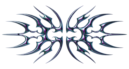 3d render of Cybersigilism ornamental gothic sigil patterns with neo tribal lines and cyber aesthetic