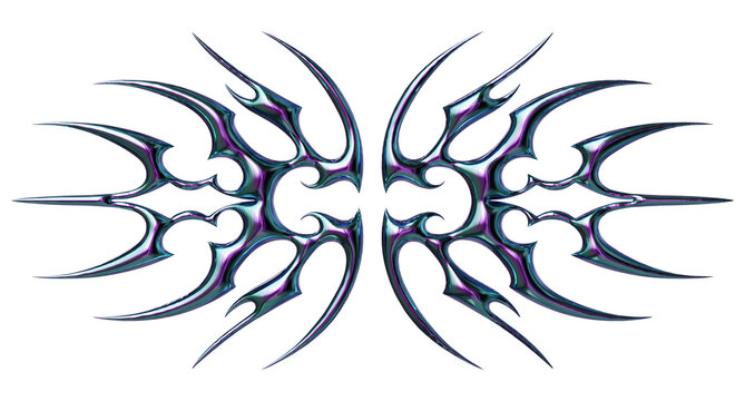 3d render of Cybersigilism ornamental gothic sigil patterns with neo tribal lines and cyber aesthetic