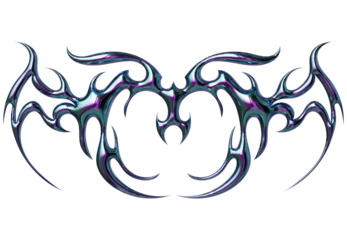 3d render of Cybersigilism ornamental gothic sigil patterns with neo tribal lines and cyber aesthetic